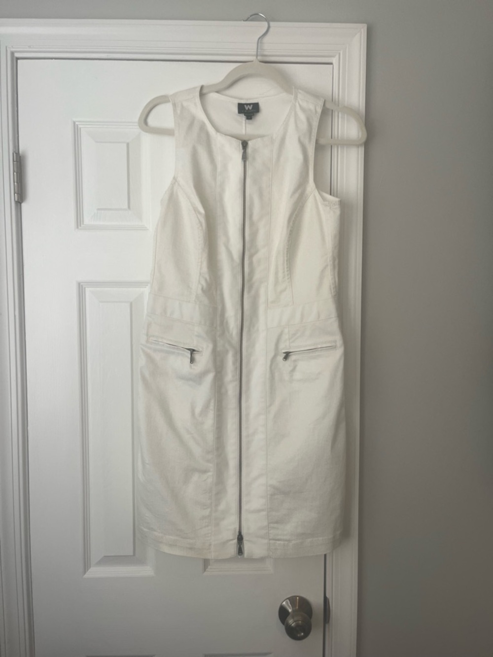 W by Worth White Sleeveless A-Line Dress